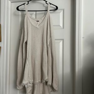 Free People moonshine V neck sweater cream